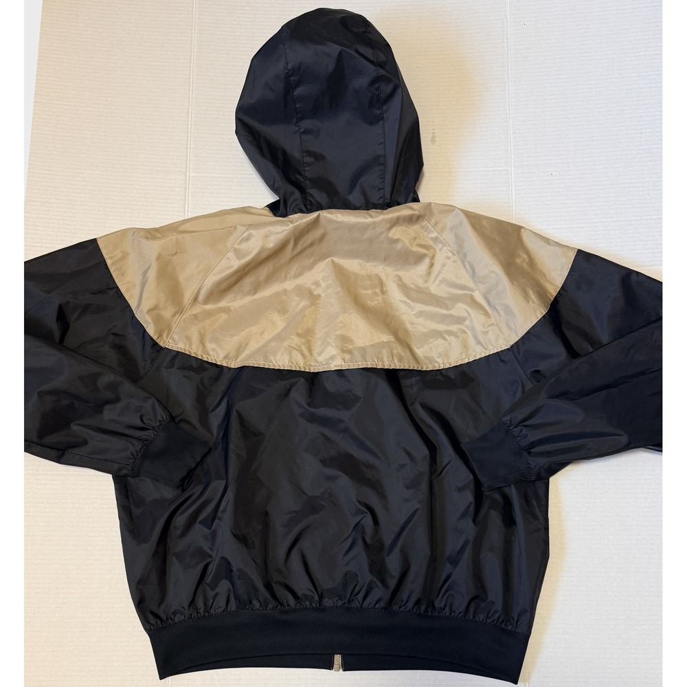 NIKE Windrunner - Men's Jacket - Black Gold Full Zip Hooded Mesh Lined - Large